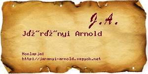 Járányi Arnold névjegykártya