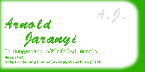 arnold jaranyi business card